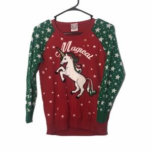 Holiday Sweater Magical Unicorn Design 